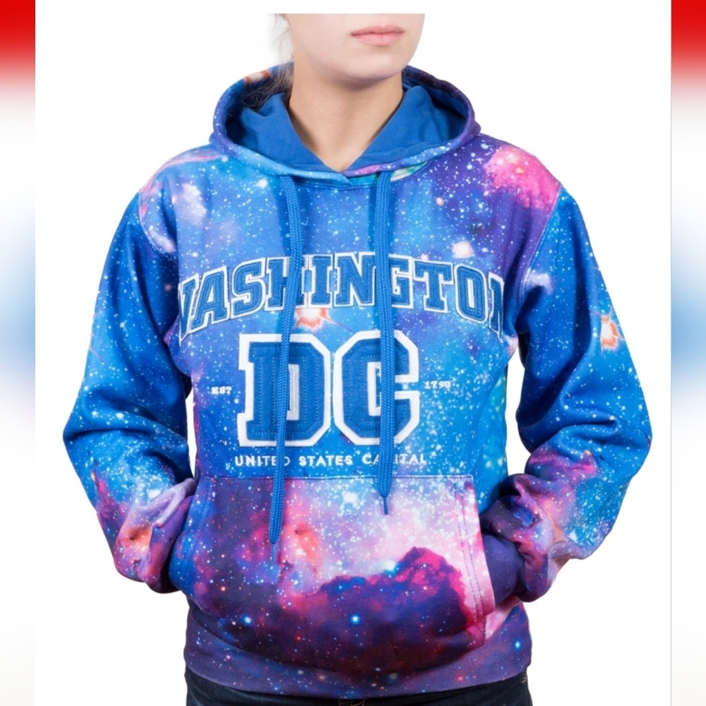 Unisex Galaxy Washington DC Hoodie Sweatshirt Size Medium - Picture 2 of 7